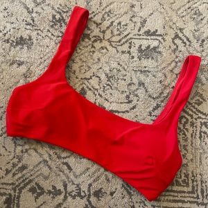 Aerie Red Scoop bikini top